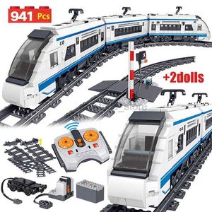 Bloklar 941pcs City Electric Harmony Ray uzaktan kumanda model yapı blokları tren yolu rc araba tuğla oyuncak erkek hediyeleri için 240120