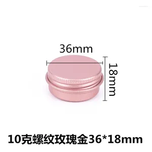 Garrafas de armazenamento 10ml 10g rosa ouro creme jar estanho recipientes cosméticos lábio derocation artesanato pote recarregável garrafa parafuso rosca