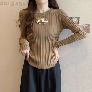 Desginer Deisel Style Round Neck Long Sleeved Pullover Knit Sweater Autumn and Winter Style Westernized Age Red Desel