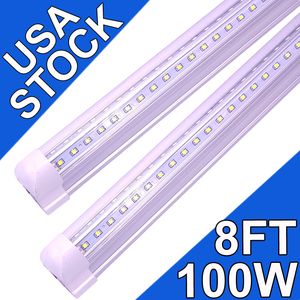 8 fot LED -butiksljus 100W 96 tum 10000 lm LED under skåpljus, T8 Integrerad rörljusarmatur för verktyg 8ft butiker Ljus takbelysning garage usastock