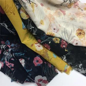 Tecido de roupas 5 cores flor chiffon com pequenos fragmentos impressão georgete flores grandes vestido camisa material tecidos