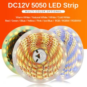 Tira CONDUZIDA 5050 DC12V 60LEDs/m Luz LED Flexível RGB RGBW 5050 Tira CONDUZIDA 300LEDs 5 m/lote LL