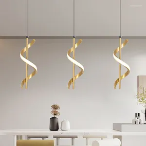 Pendant Lamps Minimalist Ceiling Black Chandelier Aluminum Long Strip Chandeliers Living Room Wall Decor LED Hanging Light Small Lamp