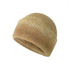 Berets outono e inverno chapéu masculino lã núcleo fio quente malha com proteção de orelha grossa dupla flangeada feminina