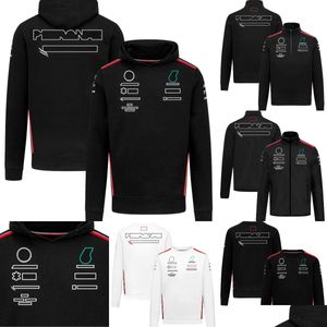 Motorcykelkläder 2023 F1 Hoodie Forma 1 Officiella svarta tröjor Ny säsong Team Uniform Racing Clothing Samma män Löst huva Sw Otnkx