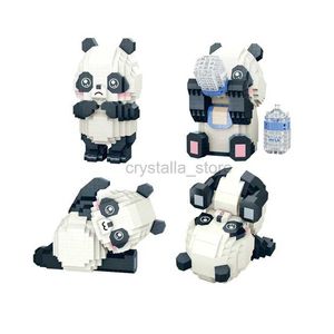 Blocks idé Nanobricks Lovely Cartoon Animal Micro Diamond Block Little Panda Assemble Bricks Model Education Toys for Kids Gifts 240120