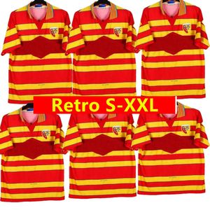 maillots de foot 97 98 retrò RC Lens maglie da calcio 1997 1998 LACHOR MAGNIER Classic Vintage Football Shirt da uomo kit Football Uniform home top de futbol