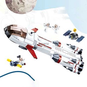 Blocchi Stazione spaziale Saturno Razzo Shuttle Satellite Astronauta Figura Uomo Building Blocks Città Mattoni Giochi Giocattoli per bambini Regali