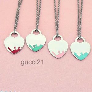 Pendant Necklace Female Stainless Steel Couple Big Blue Pink Green Red Jewelry on the Neck Gift for Girlfriend Accessories Wholesale B9PZ KPJA KPJA