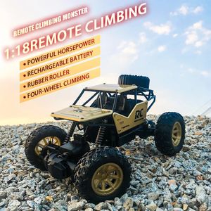 1 18 RC CAR ALLOY CLIMBING MOUNTAY MONSTER RADIO REMOTEコントロールバギーオフロードトラックボーイズおもちゃ240118