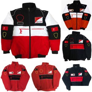 Motorcykelkläder 2023 Ny F1 Racing Suit Jackets Forma 1 Retro College Style European Windbreaker Cotton Jacket FL Embroidery Windpr Otmbw