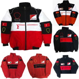 Abbigliamento moto 2023 Nuove giacche da corsa F1 Forma 1 Giacca a vento europea stile college retrò Giacca in cotone Fl Ricamo Windpr Otmbw