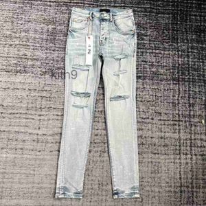 Mann Jeans Designer Lila Skinny Ripped Biker Slim Gerade Hosen Stapel Mode Herren Trend Marke Vintage Hose Uns UAKW