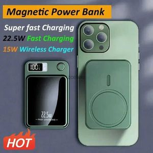 Mobiltelefon Power Banks 50000mAh Power Bank för MacSafe Magnetic Super Fast Charging Qi Wireless Charger Powerbank för 15 14 13 Samsung