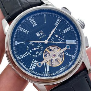Oryginalny skórzany pasek męski zegarek mechaniczny automatyczny ruch projektant luksusowych mężczyzn zegarki na rękę na rękę dla mężczyzny Boże Narodzenie noworo