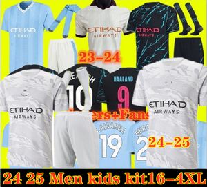 Fotbollströjor Haaland 23 24 25 de Bruyne Phillips mans städer grataliska Ferran Mahrez Foden Bernardo Joao Cancelo Z Rodrigo Football Shirt Men Kids Sets Uniforms118