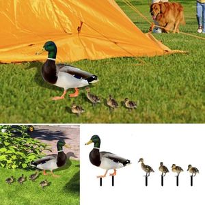 Garden Decorations 5Pcs/Set Outdoor Stake Decor Creative Courtyard Acrylic Duck Stakes Realistic