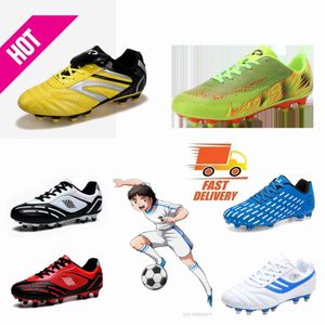 Quality Outdoor Hot High Men's Blooded Football Boots with Green Air Cushion Wrapped Edges Shock Absorption and Anti Slip Shoes, 35-45 71111