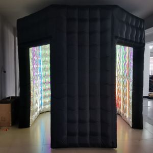 Inflável octagon 360 cabine de foto cenário cerco com luzes led para máquinas mostrar festas fotografia