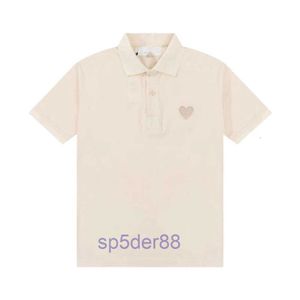 Designer T -skjorta toppkvalitet Polo Summer Ny tungt förtjockad fast stickad pärla mark kärlek broderi lös axel kort ärm unisex eikq