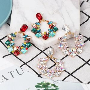 Dangle Earrings 2024 Fashion Colorful Crystal Beads For Women Charm Large Pendant Hanging Wedding Bridal Party Jewelry