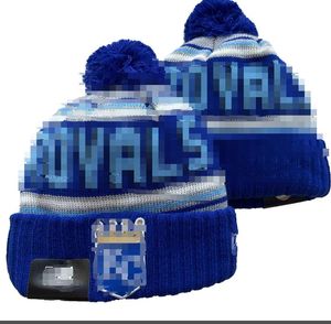 Royals Beanie dzianin Kansas City Hats Sports Drużyny sportowe baseball futbol koszykówka czapki czapki kobiety mężczyźni pom moda zimowa czapki sportowe dzianinowe czapki a0