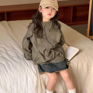 Jackets 2024 Spring Diagonal Zipper Coat Durable Dirty Fashionable Versatile Cute And High End Trendy For Children