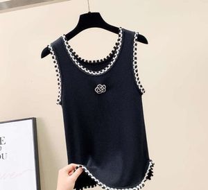 Leisure trend Anagram embroidered Women Tanks Camis cotton-blend tank tops Two C letters Designer Skirts Yoga Suit CHANNEL Dress bra Vest Ladies solid Vintage