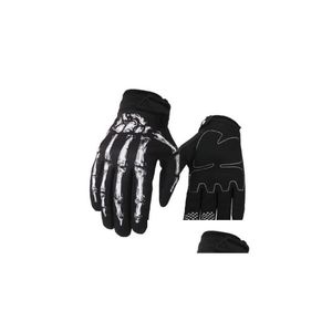 Motorradhandschuhe Männer FL Finger Skelett Atmungsaktive Winter MTB Radfahren Dirt Bike Drop Lieferung Automobile Motorräder Zubehör Ot3Ce