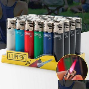 Lighters Original Nylon Clipper Torch Lighter Straight Flame Gas Butane Cigarette Pipe Smoking Jet Inflatable Compact Portable Windp Dh3Nv