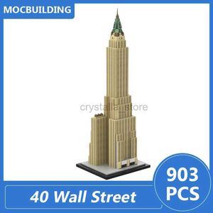 Blocks 40 Wall Street 1 800 Skala Skycraper Bank of Manhattan Trust Building Moc Block Diy Assemble Bricks Architecture Toys 903pcs 240120