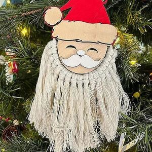 Partyzubehör, lustiger Holz-Doppelklingel-Anhänger mit Glocke, Geschenk, Weihnachtsdekoration, Weihnachtsmann, Baumschmuck, Haustür-Dekoration, langlebig