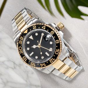 luxe relojs hombre, роскошные часы из нержавеющей стали 904l, розовые 40 мм, золото, серебро, автоматические механические мужские часы, керамический безель, сапфировые водонепроницаемые модные часы