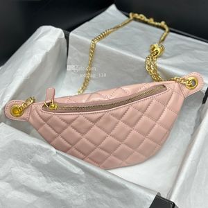 Luxury Belt Bag Women's Fashion Shoulder Bags Designer Fanny Pack Hardware Chain Quilted äkta läder Bum Bag Woman Bumbag