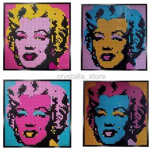 Bloklar 31197 Marilyn Monro Pixel Sanat Boyama Yapı Blokları Tuğlalar Set Duvar Dekorasyonları Oyuncak Yetişkinler İçin Yaratıcı Hediye Fanlar 240120