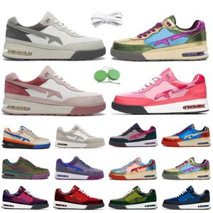 Road Sta Hommes Femmes Chaussures de course Sneaker Cuir verni Noir Blanc Rose Violet Bleu Vert Beige Daim Gris Pastel Skunk Navy Plate-forme Baskets de sport pour hommes