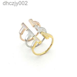 Top Quality Rings for Women Jewelry Double t Shell Between the Diamond Ring Couple Foreign Trade Models Smile Set K486