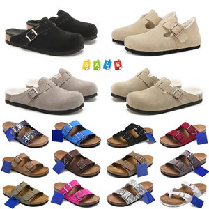 Suede Oiled Bostons Clogs Sandals Birkin Beach summer buckle Designer slippers Bostons Microfiber shearling suede flip flops Birkin Birko-Flor Platform OG Sandals