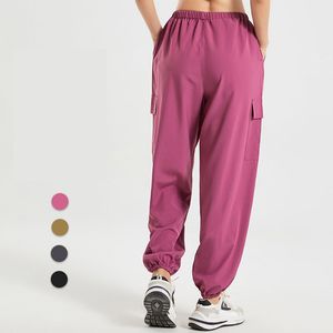 LL Plus Size Nuovi pantaloni sportivi larghi da lavoro Pantaloni casual Pantaloni da donna sottili con protezione del fascio Pantaloni da yoga sportivi da corsa