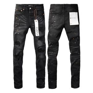 Purple dżinsy designerskie dżinsy dla męskich wysokiej jakości mody męskie dżins dżinsowy projektant Panting Pant w trudnej sytuacji Black Blue Jean dżins Slim Fit Motorcyc Odcinek