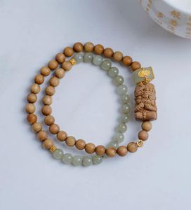 Charme Pulseiras 0.6 Laoshan Pulseira Presente Ornamento Escultura Zachilam Hetian Jade Alegria Anel Flexível Riqueza Carreira Paz Linda