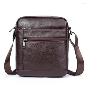 Briefcases 2024 Casual Men's Shoulder Crossbody Tote Travel Bag PU Leather For 9-inch IPad