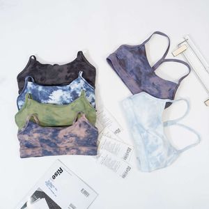 Lu Align Limão Yoga Mulheres Tie Top Dye Sexy Sutiãs Esportes Fitness Mulheres Sutiã Fluxo Y Beleza Voltar Roupa Interior de Verão para Exterior LL Lu Jogger Colete