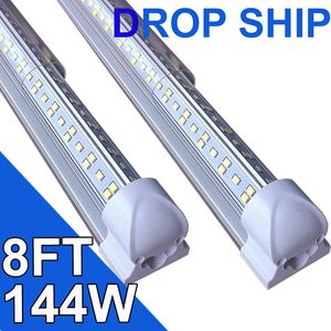 25Pack LED T8 Shop Light, 8FT 144W 6500K Daylight White Linkable LED Integrated Tube Lights LED Bar Lights for Garage,Workshops,Workbenchs usastock