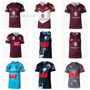 Outdoor Tshirts Harvey Norman Qld Maroons 2024 Rugby Jersey Australia Queensland State of Origin NSW Blues Home Training Shirt 6280