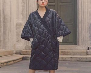 Зимнее кимоно в японском стиле, бандажный халат, свободная длинная хлопковая стеганая куртка, зимнее теплое длинное пальто113389841