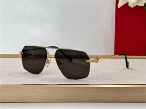 New fashion design pilot sunglasses 0426S exquisite K gold frame rimless lens simple and popular style high-end UV400 protective glasses