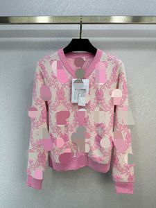 11014 2024 pista de verão marca mesmo estilo camisola manga longa tripulação pescoço roupas moda rosa alta qualidade das mulheres weilg760