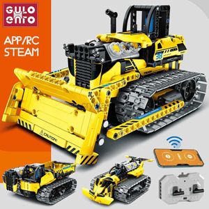 Blocks Bulldozer Model App RC Tekniska byggstenar 3 av 1 barn Toys Construction Engineering City Vehicle Car Bricks Boy Gifts 240120