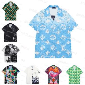 Summer Short Sleeve Shirts Mens Casual Bowling Shirts Tshirt Fashion Hip Hop Street Shirts Clothing